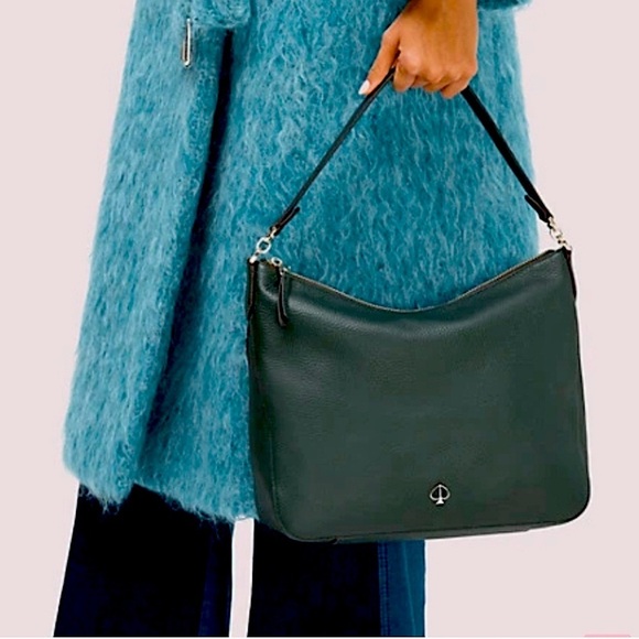 Kate Spade Polly Medium Shoulder Crossbody Black Leather Bag NWT - Picture 16 of 16